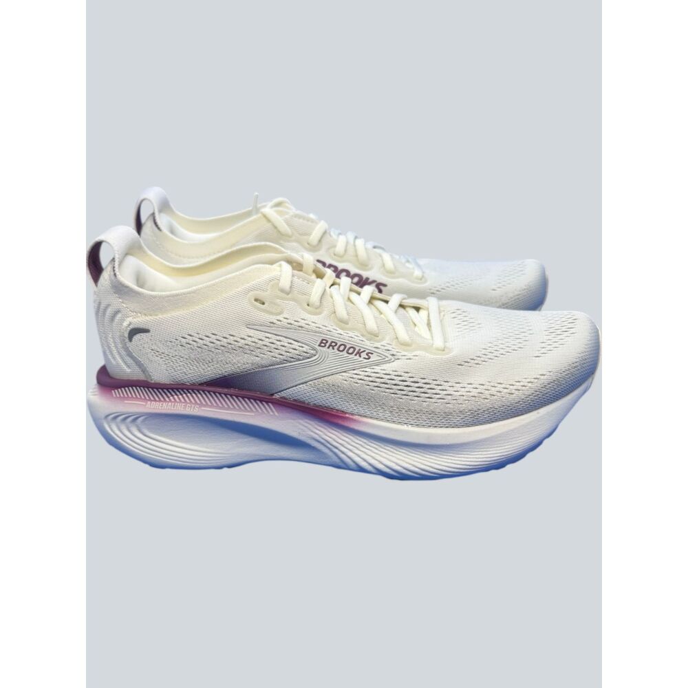 Brooks Adrenaline GTS 25 Women’s 8B Coconut Argyle Running Shoes New Box - Picture 4 of 8